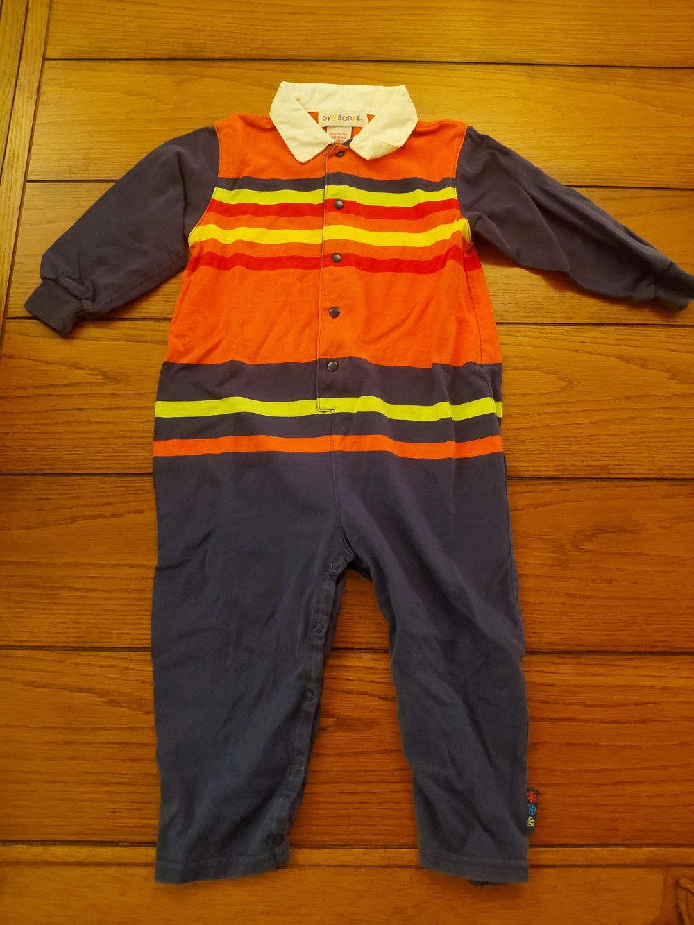 Gymboree Orange and Navy Striped One-Piece Bodysuit